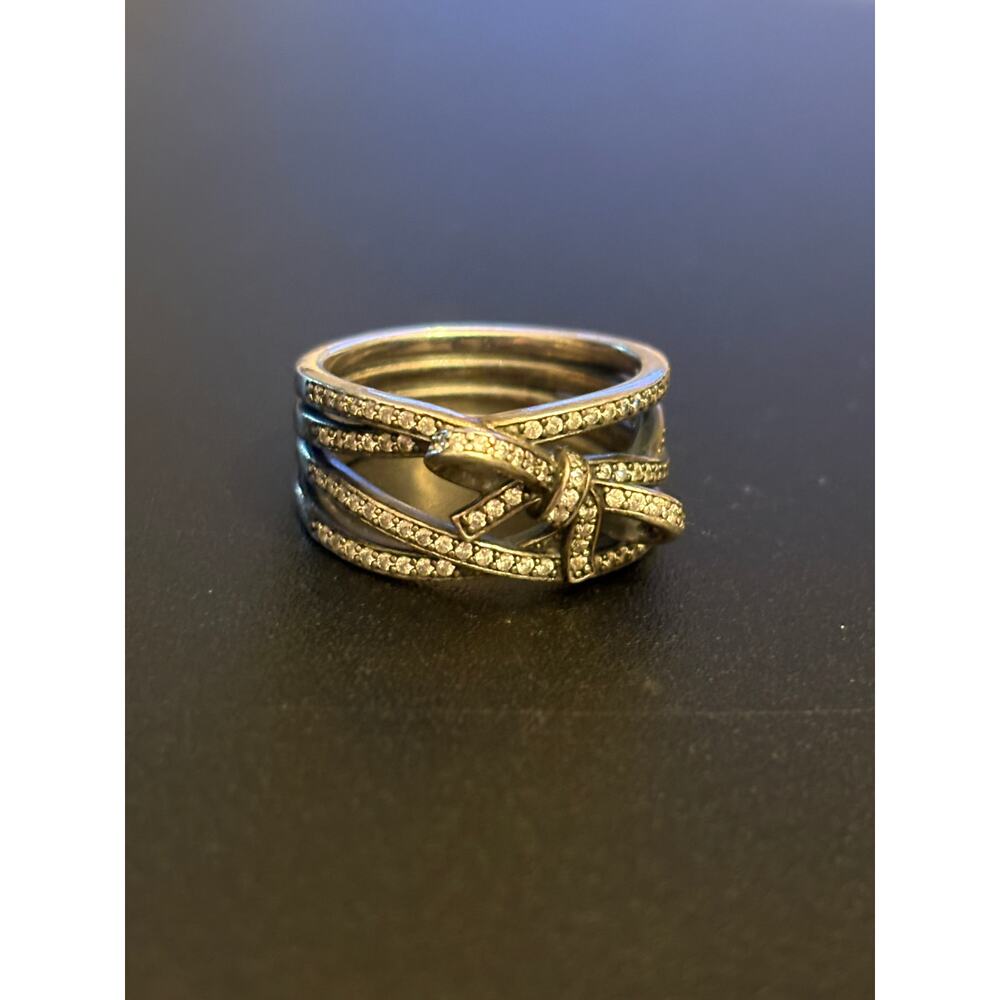 Pandora Bow Ring Sterling Silver 925 ALE Size 7.5 EU 56 - Picture 3 of 7